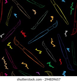 Seamless structure with color contour brushes and a scribble