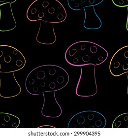 Seamless structure with color contours of fly agarics