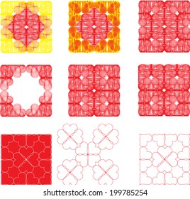 Seamless structure created by recurrence of the image of heart