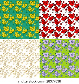Seamless structure with the image of birds