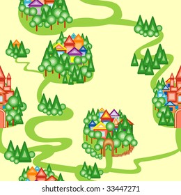 Seamless structure with the image of a fantastic map