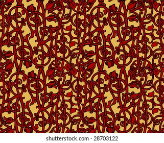 Seamless structure with the image of flowers of leaves and branches