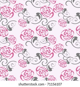 Seamless structure with the stylized roses
