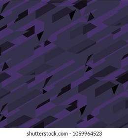 Seamless Structured Abstract Geometric Purple Black Gray Constructivism Shapes Ultra Violet Background Vector Pattern