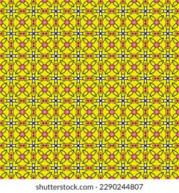 Seamless Style Backdrop Surface Fashion Template Banner Vintage Tile Geometric Colorful Decoration Print Creative Graphic Art Modern Fabric Textile Design Texture Wallpaper Background Pattern.