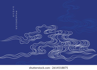Seamless style cloud pattern vector with blue background