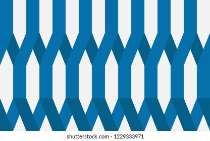 Seamless style geometry style graphic design wallpaper in blue and white tone color