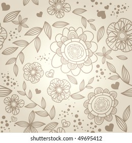 Seamless stylish background with flowers