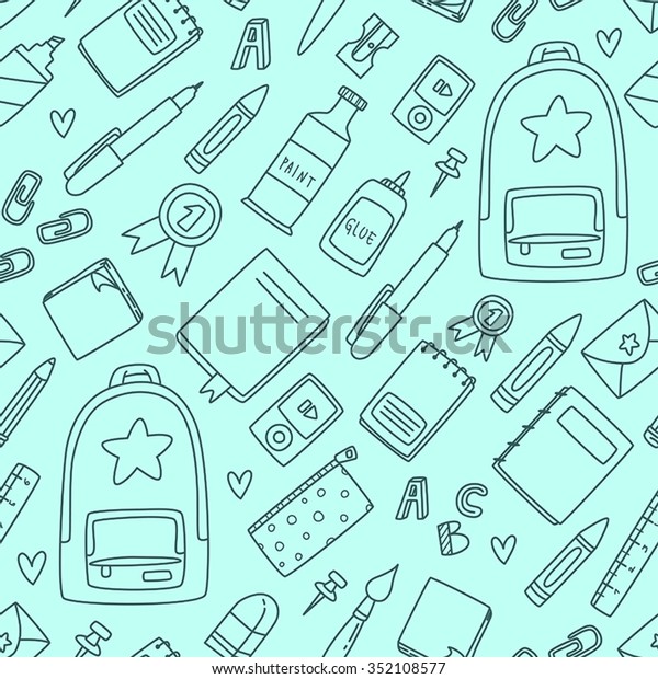 Seamless Stylish Background Pattern Cute School Stock Vector (Royalty ...