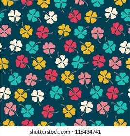 Seamless stylish color clover pattern. Vector illustration