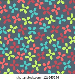 Seamless stylish color heart flower pattern