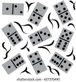 Seamless stylish dominoes pattern. Abstract stylish background. Interior wall decoration. Vector Black & White seamless patterns.
