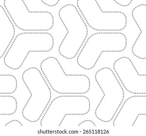 Seamless stylish dotted geometric background. Modern abstract pattern made with dotts. Flat monochrome design.Gray dotted tetrapods.