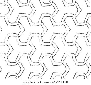 Seamless stylish dotted geometric background. Modern abstract pattern made with dotts. Flat monochrome design.Gray dotted pointy tetrapods.