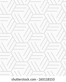 Seamless stylish dotted geometric background. Modern abstract pattern made with dotts. Flat monochrome design.Gray dotted hexagons grid.