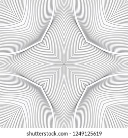 Seamless stylish geometric background. Modern abstract pattern. Flat monochrome design.Repeating ornament of many horizontal wavy lines with ripples.