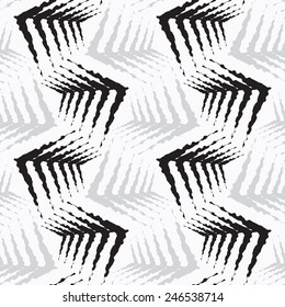 Seamless stylish geometric background. Modern abstract pattern. Flat monochrome design.Repeating  ornament rough shapes.