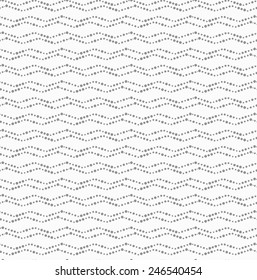 Seamless stylish geometric background. Modern abstract pattern. Flat monochrome design.Repeating ornament dotted wavy lines horizontal.