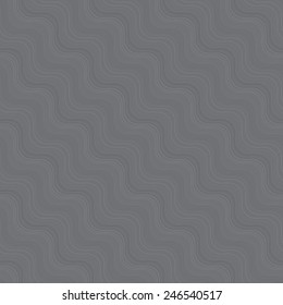 Seamless stylish geometric background. Modern abstract pattern. Flat monochrome design.Repeating ornament many diagonal wavy lines gray texture.