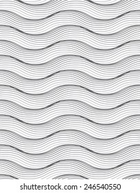 Seamless stylish geometric background. Modern abstract pattern. Flat monochrome design.Repeating ornament of many horizontal wavy lines.