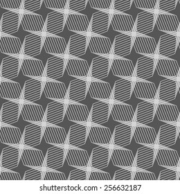 Seamless stylish geometric background. Modern abstract pattern. Flat monochrome design.Monochrome pattern with light gray intersecting thin lines forming stars.