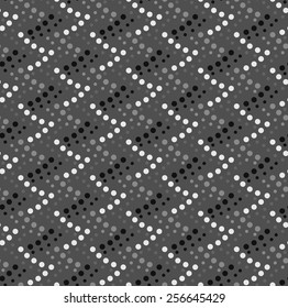 Seamless stylish geometric background. Modern abstract pattern. Flat monochrome design.Monochrome pattern with gray and black dotted corners.