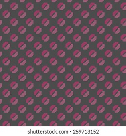 Seamless stylish geometric background. Modern abstract pattern. Flat textured design.Colored geometrical pattern with pink dotted lips.