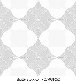 Seamless stylish geometric background. Modern abstract pattern. Flat monochrome design.Monochrome pattern with light and dark gray wavy guilloche squares.