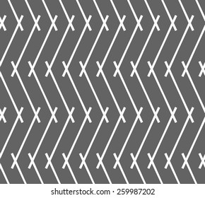 Seamless stylish geometric background. Modern abstract pattern. Flat monochrome design.Monochrome pattern with gray intersecting lines forming vertical zigzag.