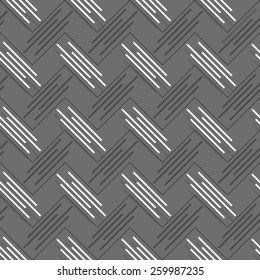 Seamless stylish geometric background. Modern abstract pattern. Flat monochrome design.Monochrome pattern with diagonal uneven stripes with offset.