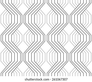 Seamless stylish geometric background. Modern abstract pattern. Flat monochrome design.Gray ornament with striped braids.