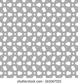 Seamless stylish geometric background. Modern abstract pattern. Flat monochrome design.Dark gray circle interlocking ornament.