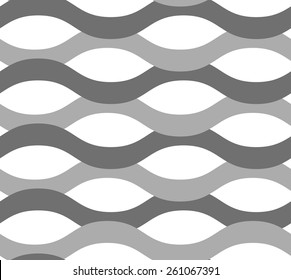 Seamless stylish geometric background. Modern abstract pattern. Flat monochrome design.Gray ornament with overlapping waves.