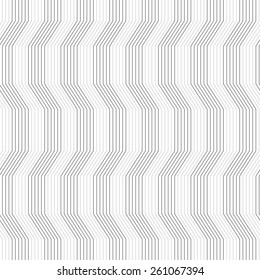 Seamless stylish geometric background. Modern abstract pattern. Flat monochrome design.Gray ornament with warping stripes slim.