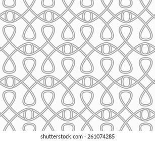 Seamless stylish geometric background. Modern abstract pattern. Flat monochrome design.Slim gray tangled interlocking ornament.