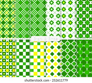Seamless stylish geometric background set. Simple patterns.Each pattern grouped on separate layer under cover. Easy to edit or recolor.