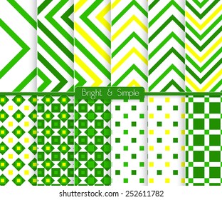 Seamless stylish geometric background set. Simple patterns.Each pattern grouped on separate layer under cover. Easy to edit or recolor.