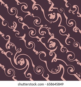Seamless stylish geometric pattern. Ornament of lines and curls. Linear abstract background.