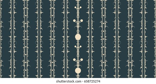 Seamless stylish geometric pattern. Ornament of lines and curls. Linear abstract background.