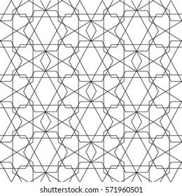 Seamless stylish geometric texture with regularly 
repeating hexagons. Vector element of graphic design.
