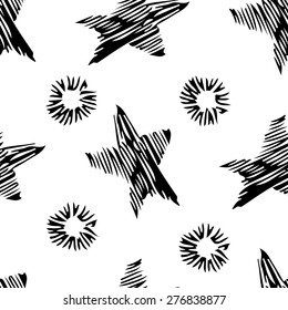 Seamless stylish hand drawn pattern. Vector illustration