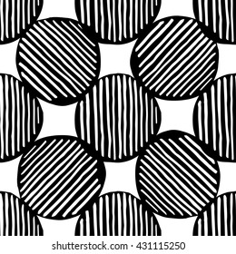 Seamless stylish hand drawn pattern. Vector illustration