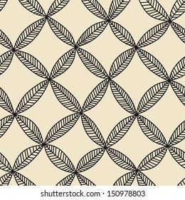 Seamless stylish leaf pattern. Vector illustration