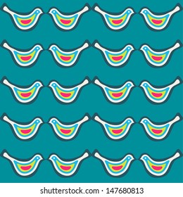 Seamless stylish minimalistic pattern with birds. Vector illustration