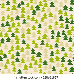 Seamless stylish minimalistic pattern with christmas trees. Vector illustration