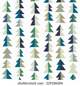 Seamless stylish minimalistic pattern with christmas trees. Vector illustration