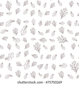 Seamless stylish pattern with black leaves . Vector illustration