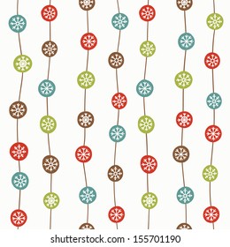 Seamless stylish pattern with color christmas balls. Vector illustration