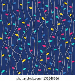 Seamless stylish pattern with color leaves. Vector illustration