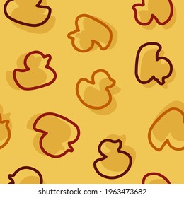 Seamless stylish pattern of duck on yellow background in flat style. ready to use for cloth, textile, wrap and other.